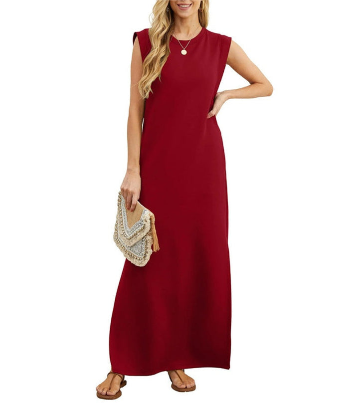 Romaisa | Lässiges langes Kleid mit Schlitz und bügelfrei