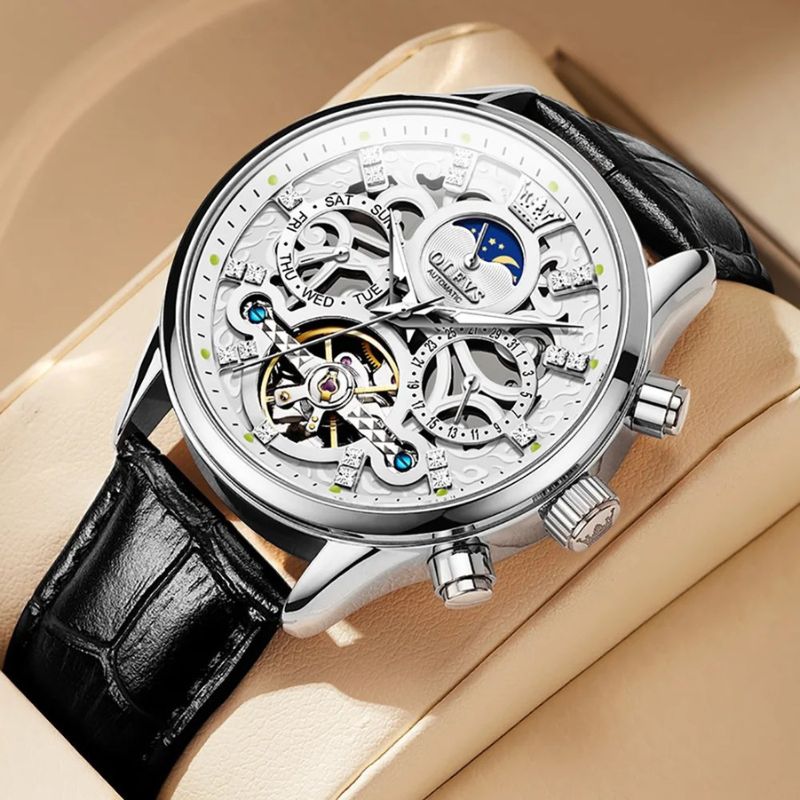 van Baerle - Mechanische Automatikuhr mit Lederarmband