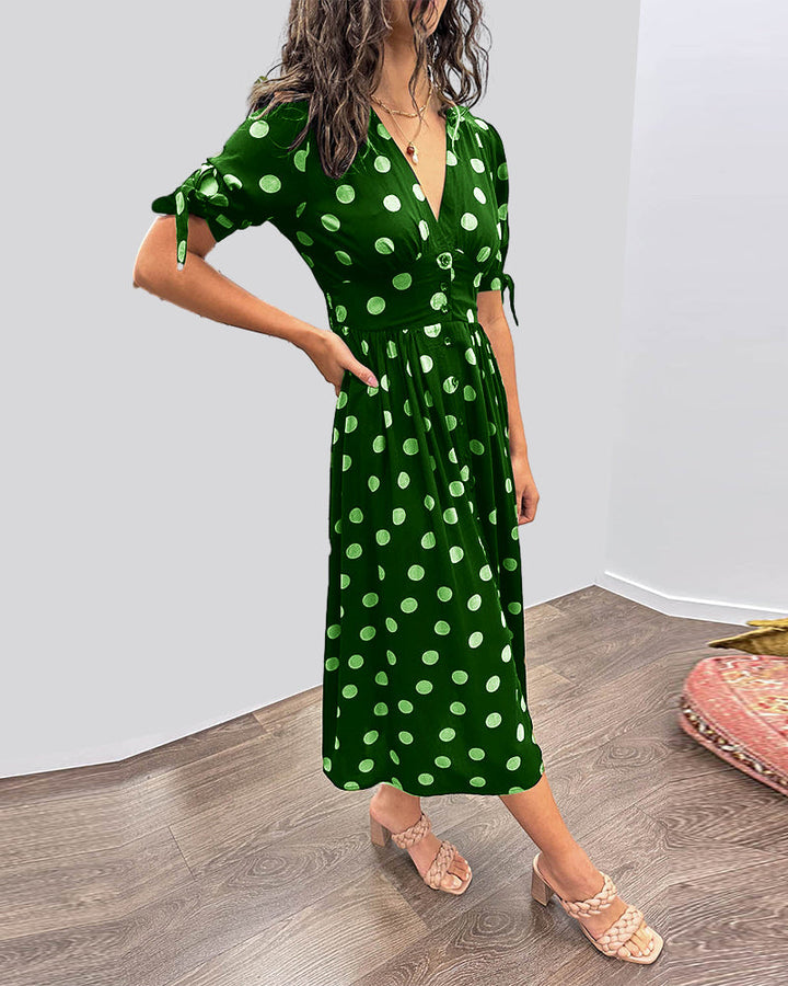 Mina | V-Ausschnitt-Kleid mit Punkten
