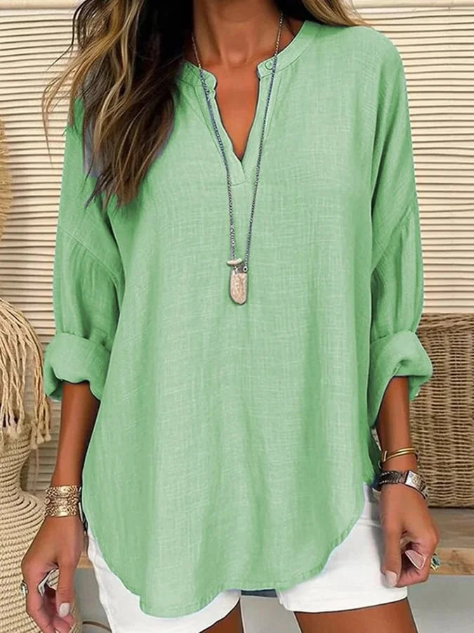 Lina – Locker sitzendes Strandshirt mit langen Ärmeln