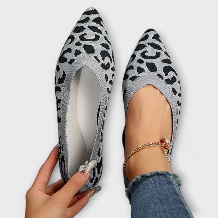 Leopard gemusterte Spitzenschuhe