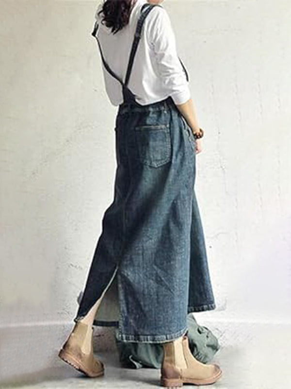 Minka | Lässiges Kleid im Denim-Latzhosen-Stil