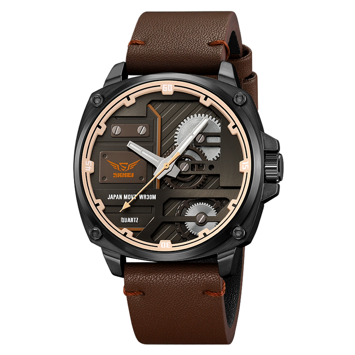 van Baerle - Quarz Leder Herrenarmbanduhr