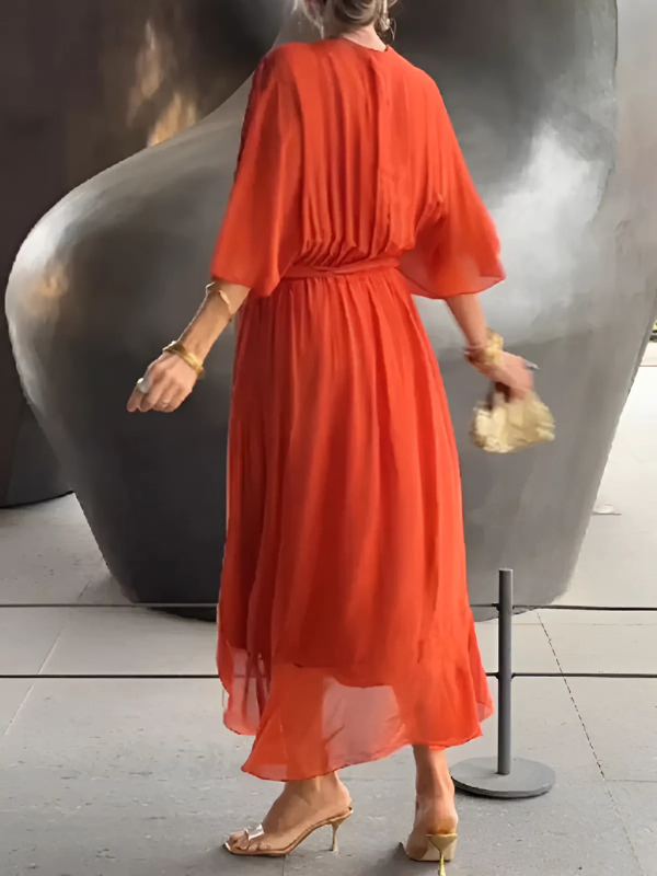 Astrid | Zeitlose Wrap Midi-Kleid