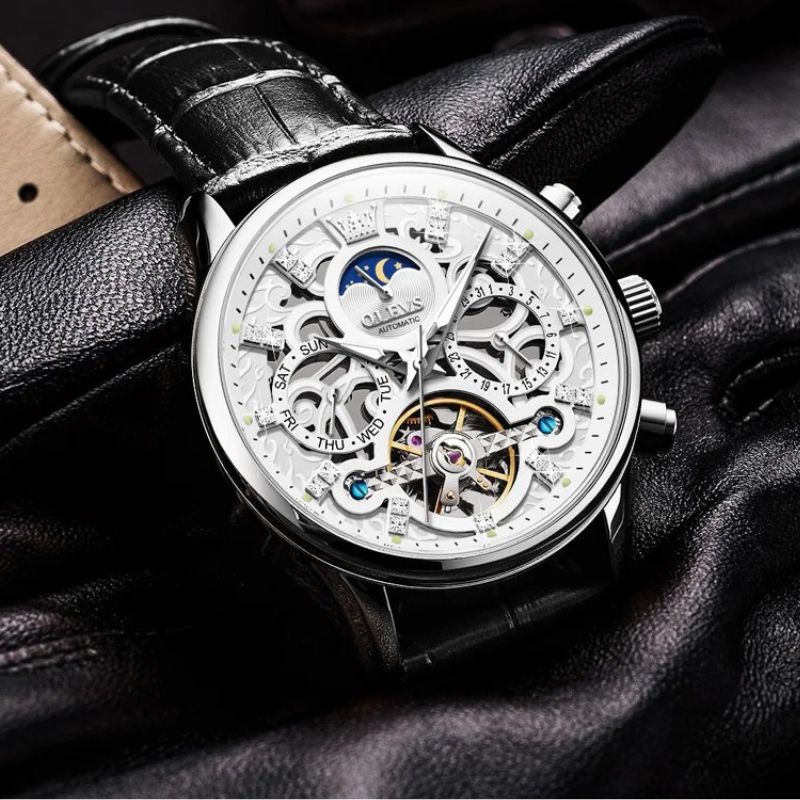 van Baerle - Mechanische Automatikuhr mit Lederarmband
