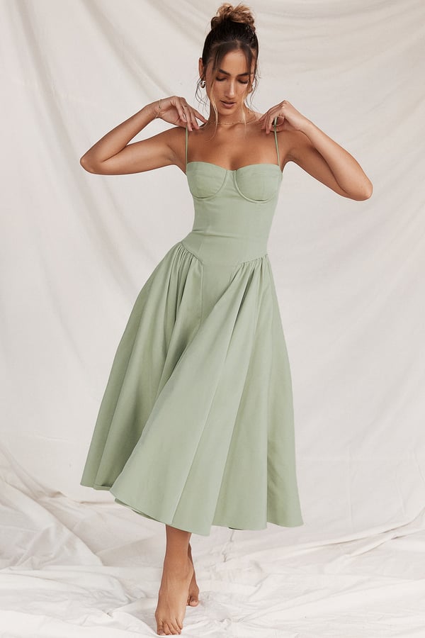 Bärbel | Ärmelloses Midikleid mit Korsettschnitt