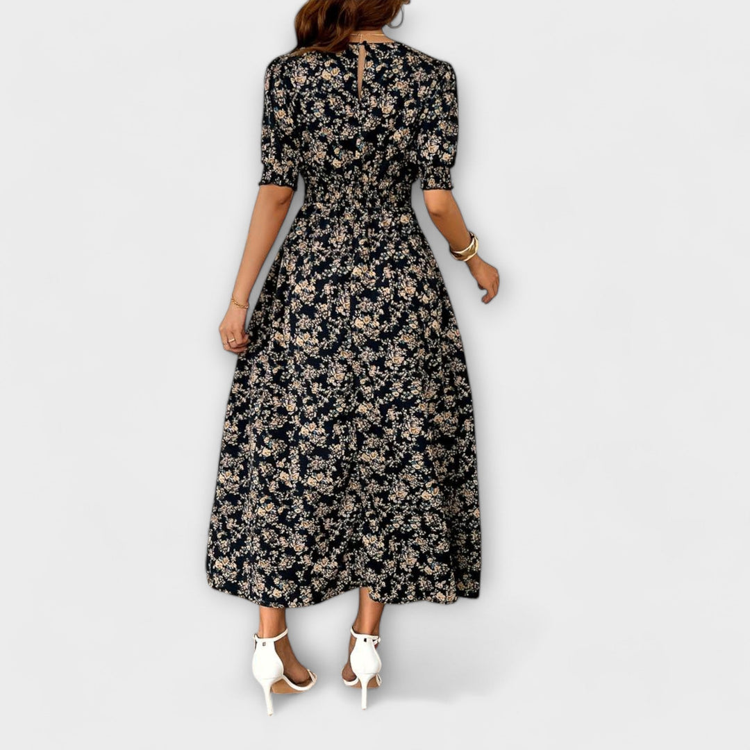 FRIEDHILDE I BLUMEN MIDI-KLEID