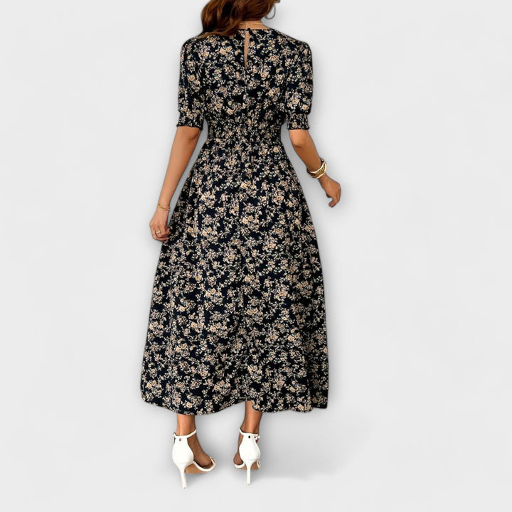 FRIEDHILDE I BLUMEN MIDI-KLEID