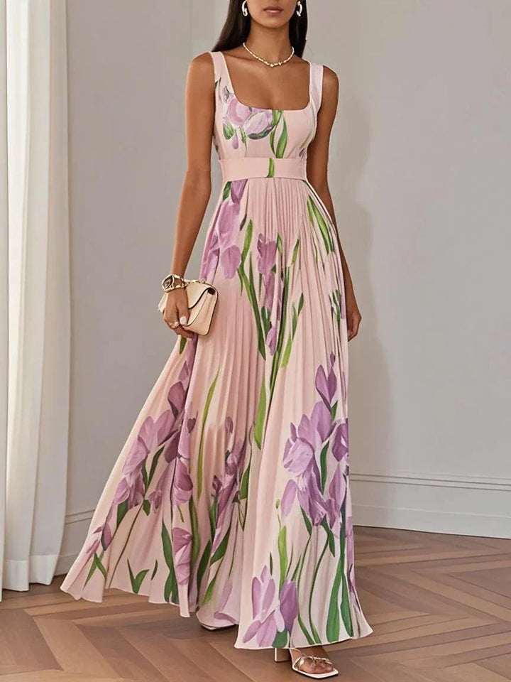 Liviana | Plissiertes Maxi-Kleid