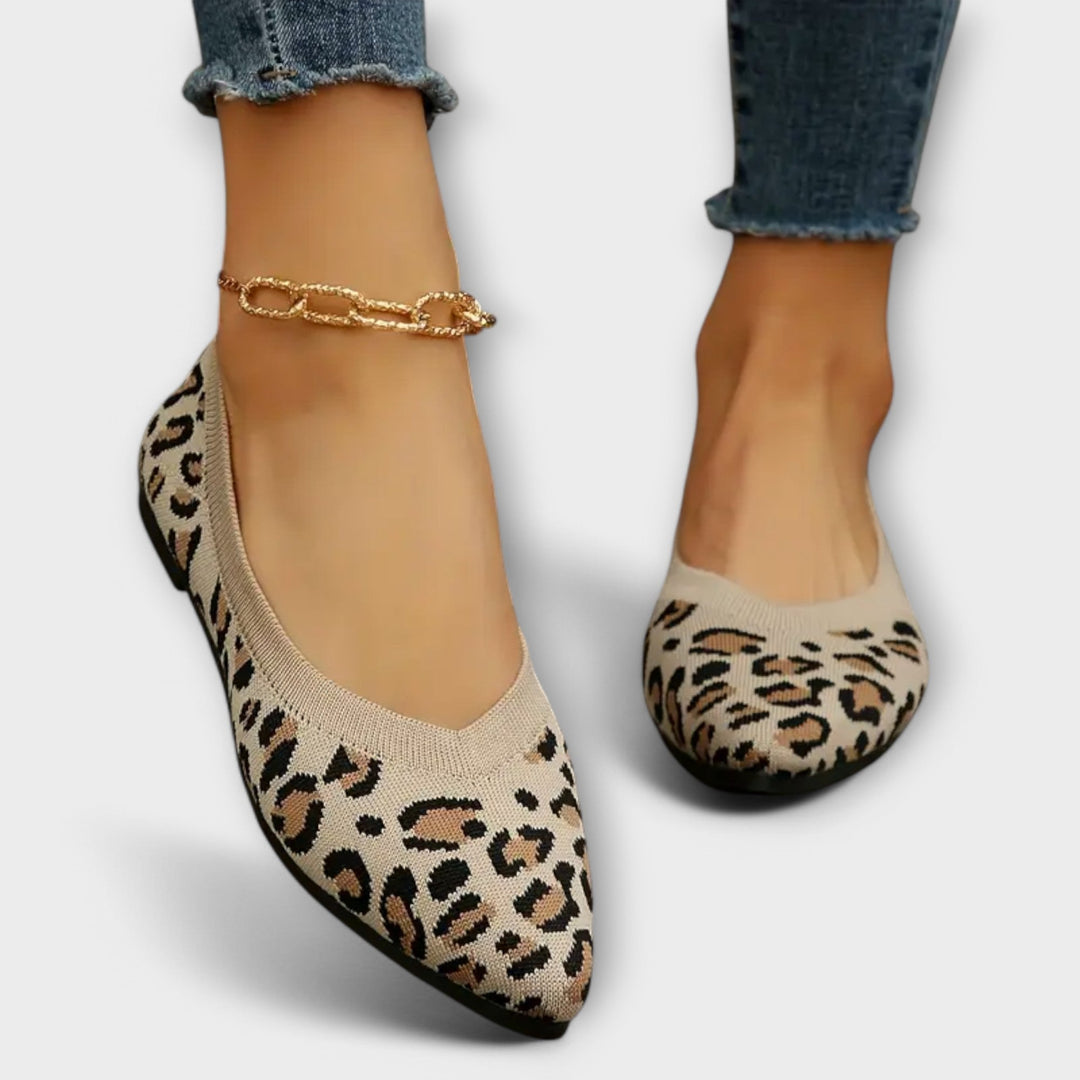 Leopard gemusterte Spitzenschuhe