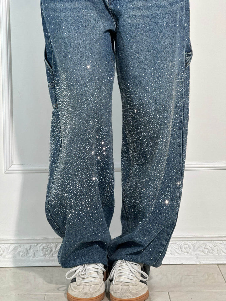 Nele | Hoch geschnittene Hose mit weitem Bein und Knopftaschen