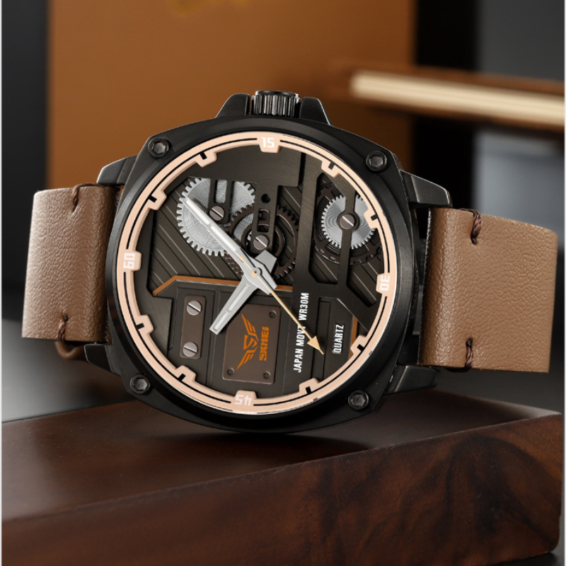 van Baerle - Quarz Leder Herrenarmbanduhr