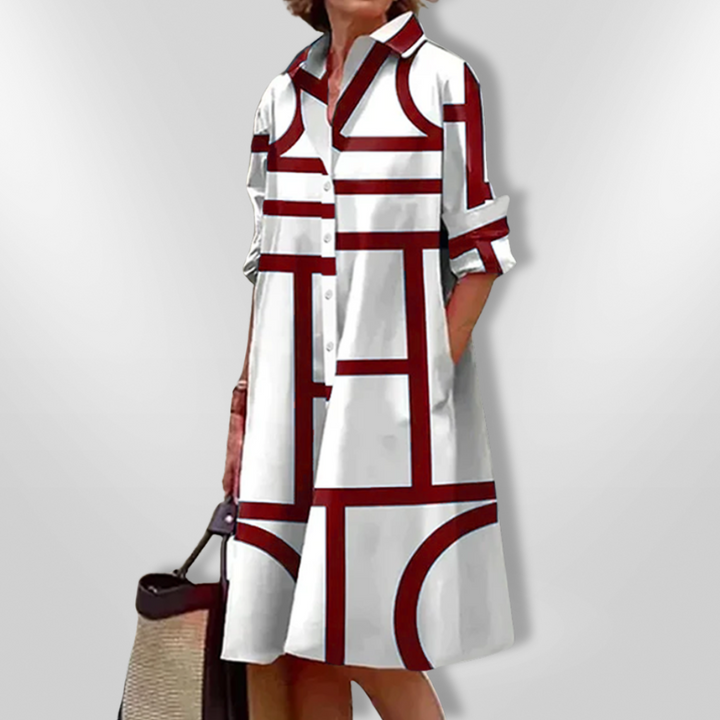 Fischer & Wagner| Geometrisches Muster Midi Kleid