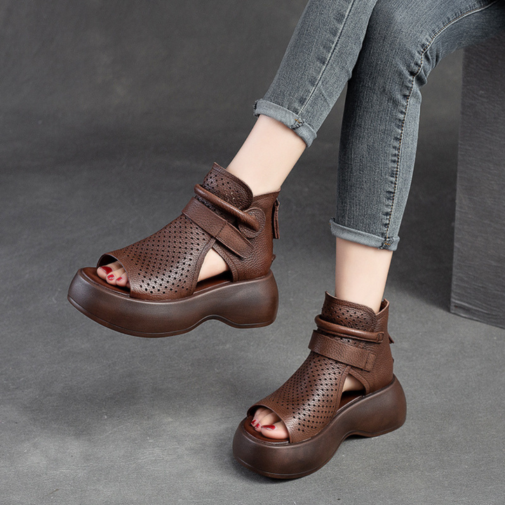 Federica - Zeitlose orthopädische Ledersandalen
