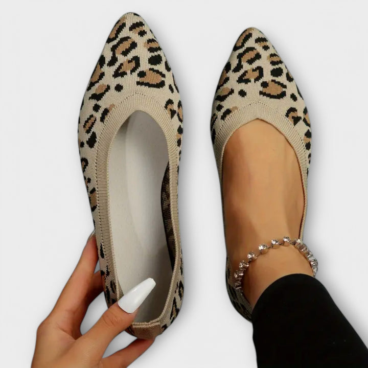 Leopard gemusterte Spitzenschuhe