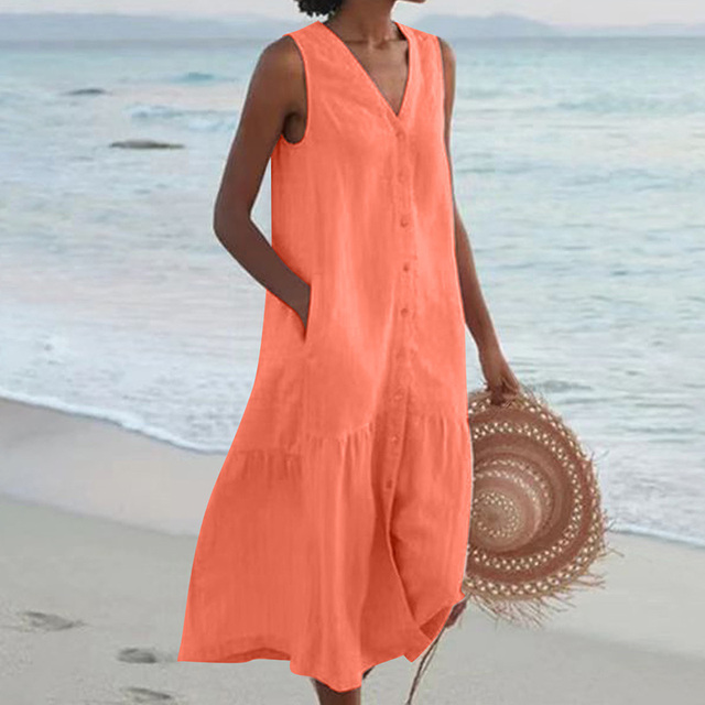 Lyra | Leichte Sommerkleid mit elegantem V-Ausschnitt