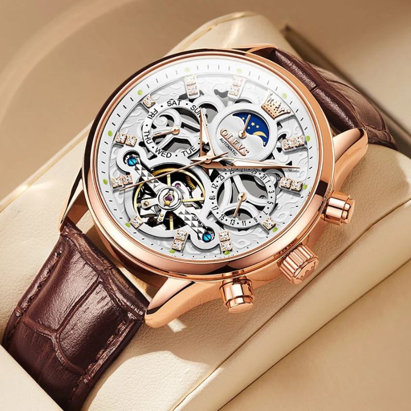 van Baerle - Mechanische Automatikuhr mit Lederarmband