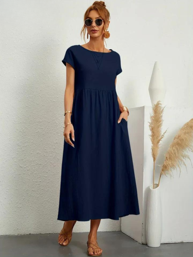 Ruby | Elegantes Essentielles Kleid aus Baumwolle und Leinen