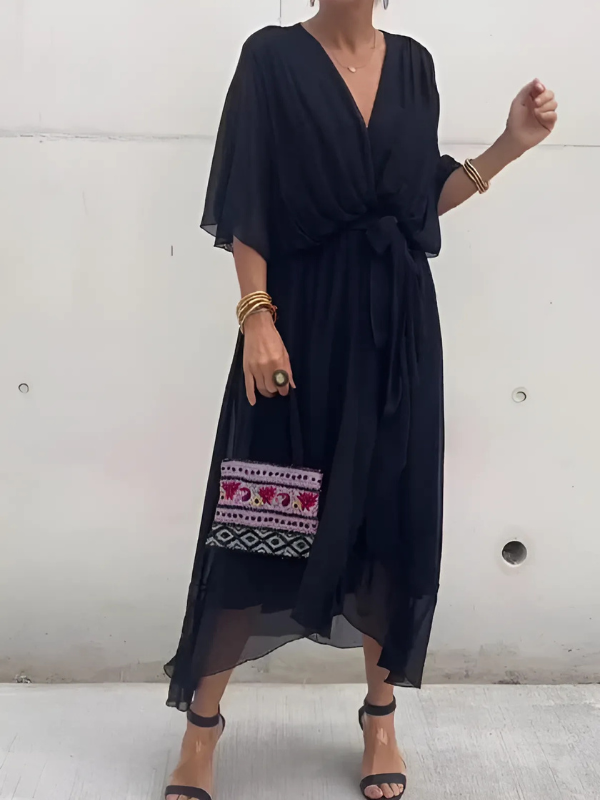 Astrid | Zeitlose Wrap Midi-Kleid