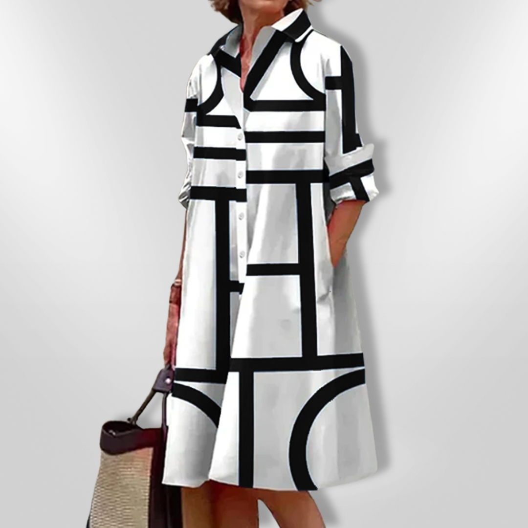 Fischer & Wagner| Geometrisches Muster Midi Kleid