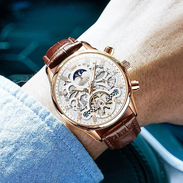 van Baerle - Mechanische Automatikuhr mit Lederarmband