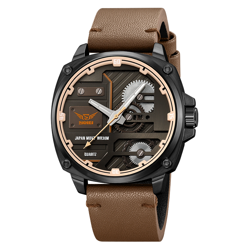 van Baerle - Quarz Leder Herrenarmbanduhr