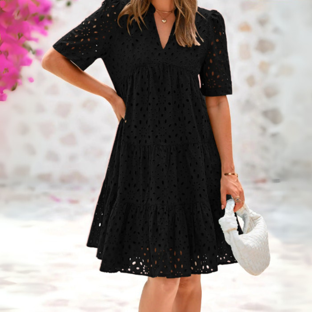 Noraâ | Elegantes Sommerkleid mit Spitzenrüschen