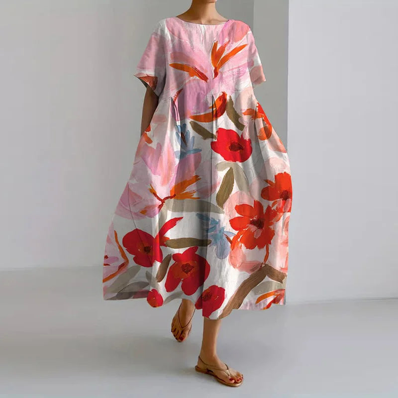 VALENTINA | Sommerliches Blumenmuster-Kleid mit schmeichelhaftem Schnitt und Bewegungsfreiheit