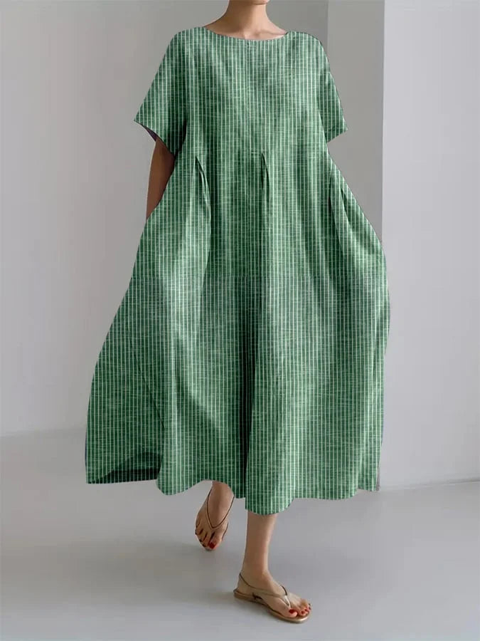 BIANCA | Langes Casual Kleid mit Bequemen Schnitt und Retro Stil für Jeden Tag