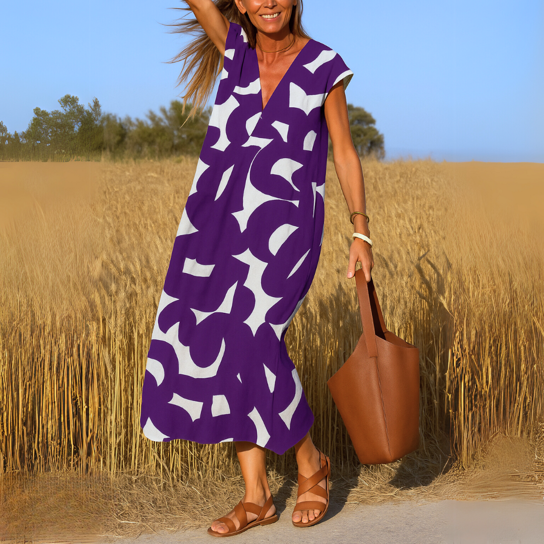 Valérie | Fließendes Kleid mit V-Ausschnitt