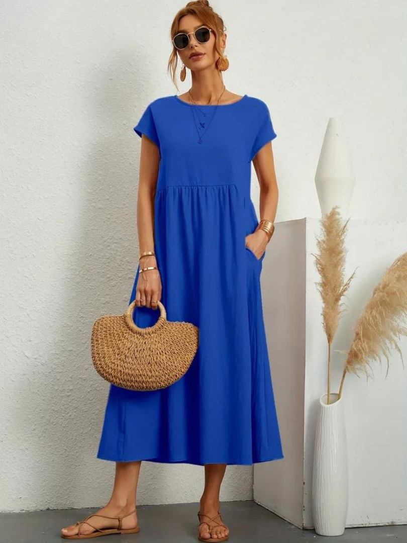 Ruby | Elegantes Essentielles Kleid aus Baumwolle und Leinen