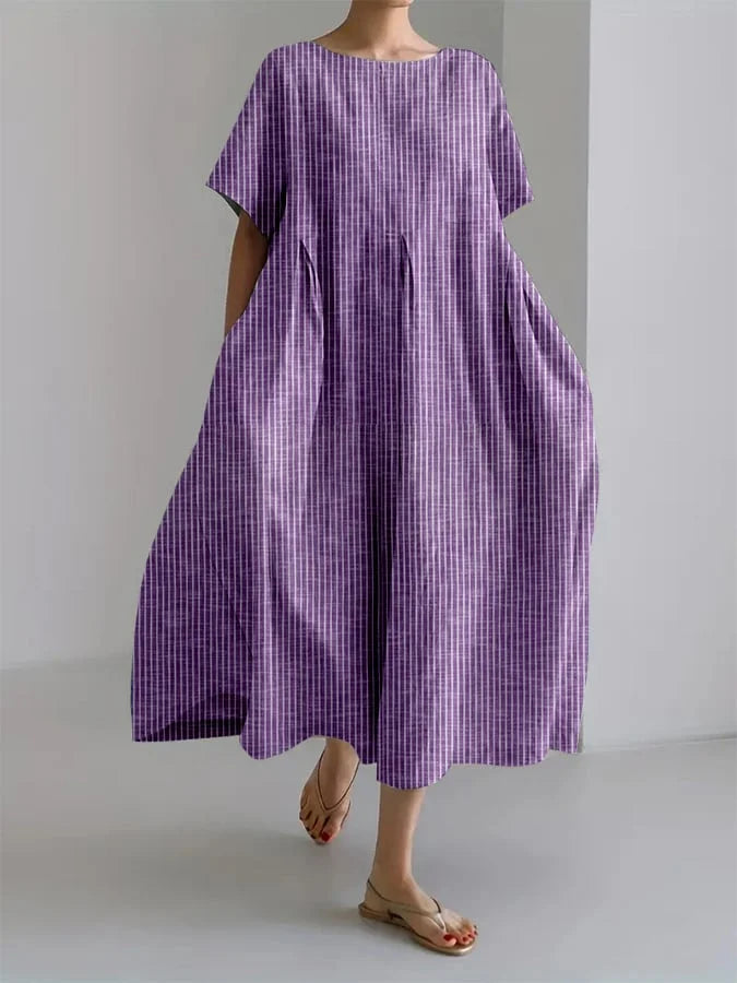 BIANCA | Langes Casual Kleid mit Bequemen Schnitt und Retro Stil für Jeden Tag