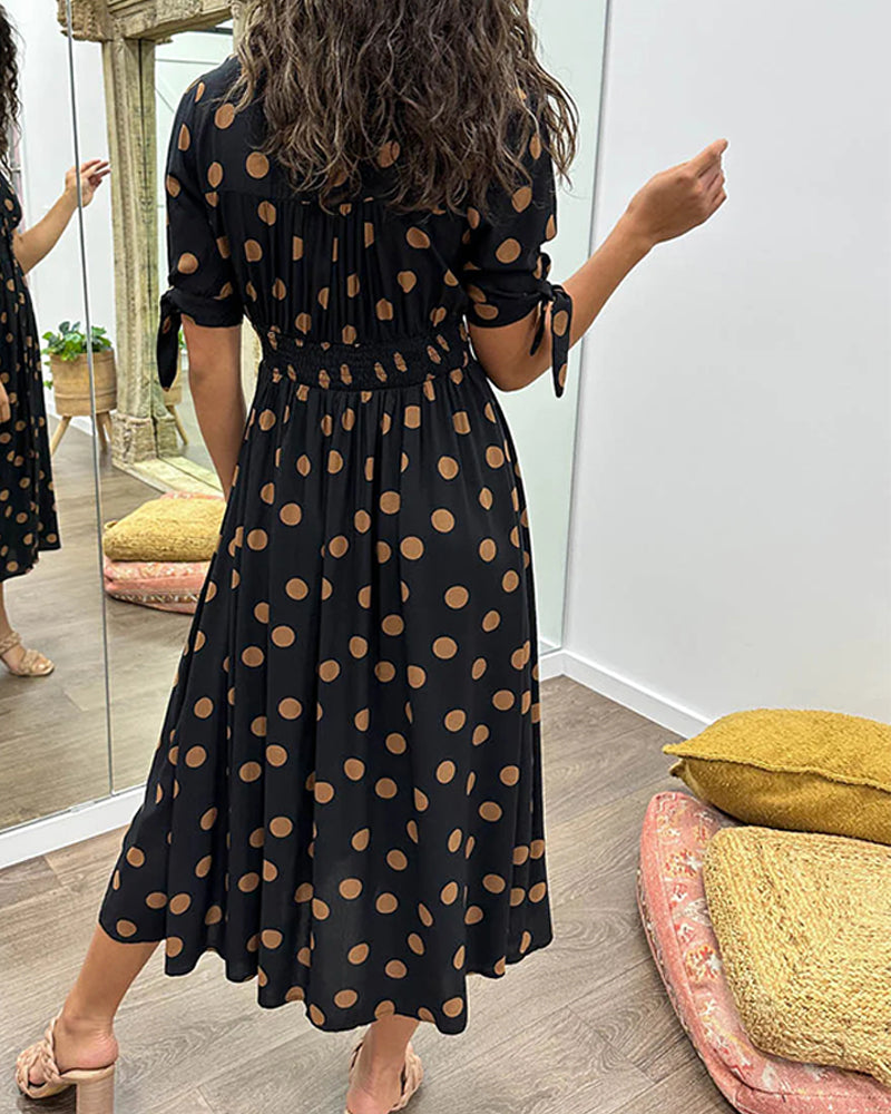 Mina | V-Ausschnitt-Kleid mit Punkten