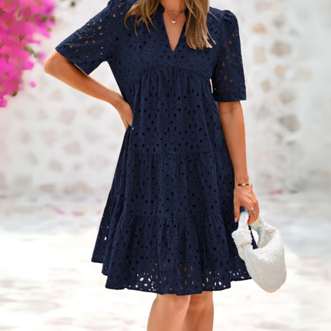 Noraâ | Elegantes Sommerkleid mit Spitzenrüschen