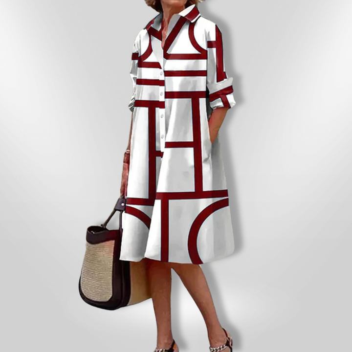Fischer & Wagner| Geometrisches Muster Midi Kleid