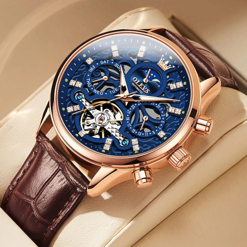 van Baerle - Mechanische Automatikuhr mit Lederarmband