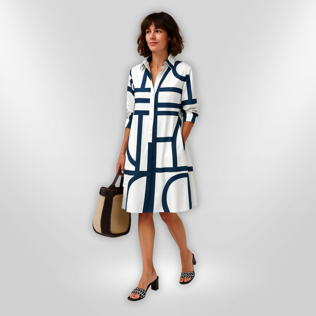 Fischer & Wagner| Geometrisches Muster Midi Kleid