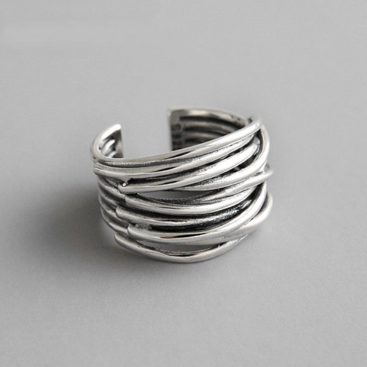 Verstellbarer Schicht-Ring aus Silber