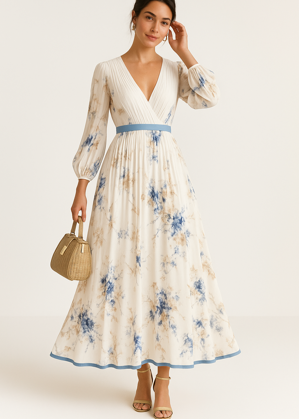 Cecile - Maxilanges Kleid mit Blumenmuster