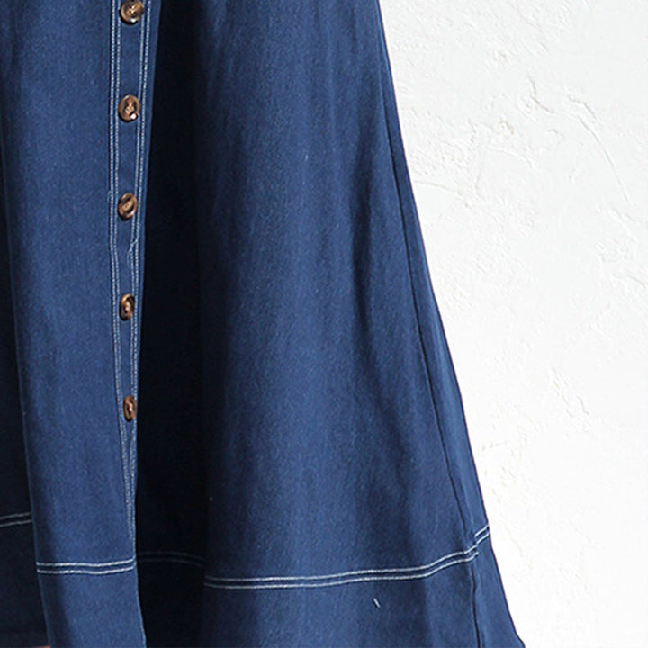 Dorevia – Elegantes Jeanskleid mit Taschen und Knopfleiste