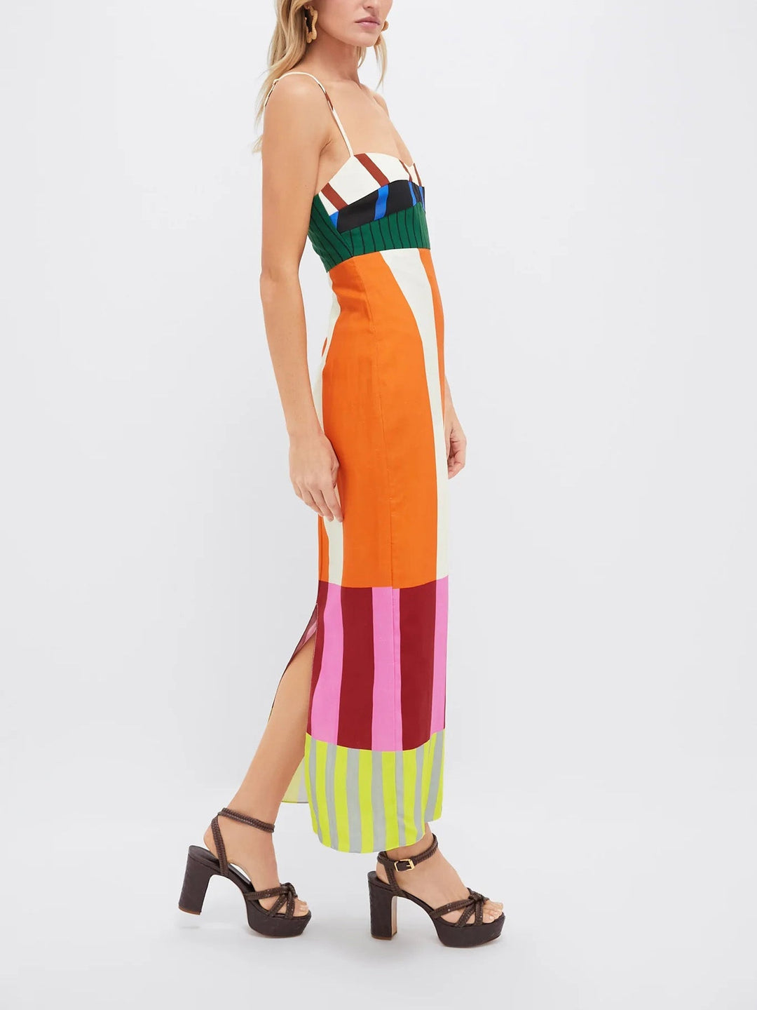 Charlotte | Mehrfarbiges langes Kleid