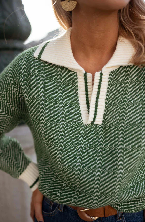 EMILIAâ ¢| DER GRÜNE V-AUSSCHNITT-PULLOVER