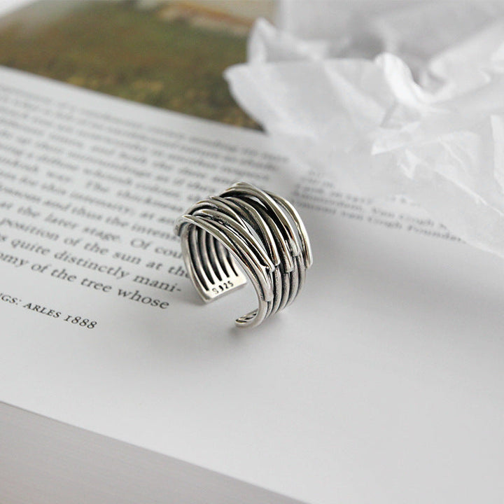 Verstellbarer Schicht-Ring aus Silber
