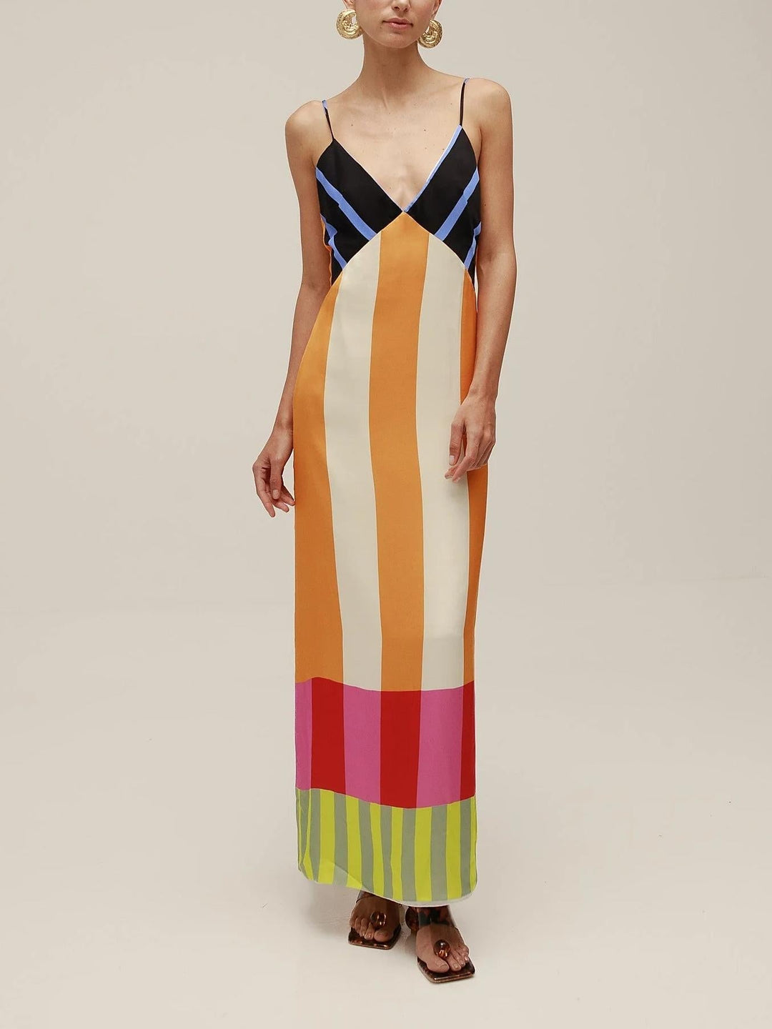 Charlotte | Mehrfarbiges langes Kleid