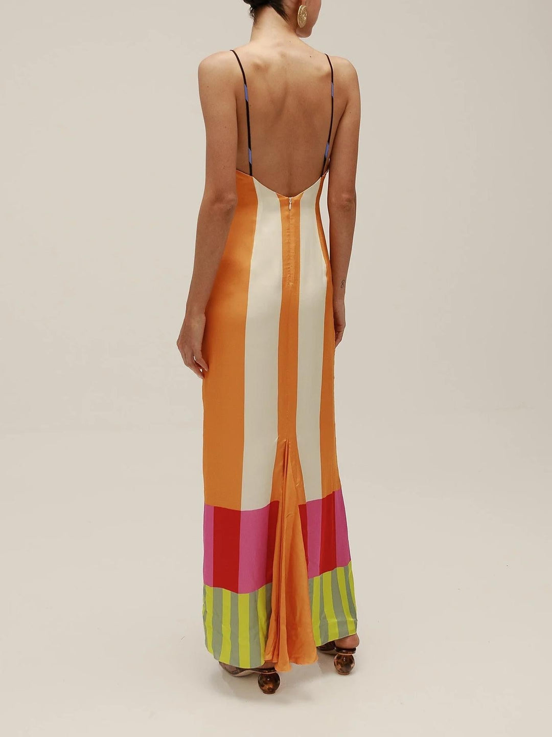 Charlotte | Mehrfarbiges langes Kleid
