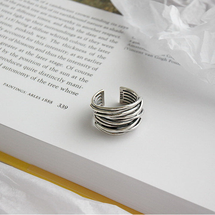 Verstellbarer Schicht-Ring aus Silber