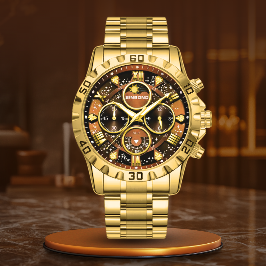 van Baerle - Luxuriöse Chronographen-Uhr mit Metallarmband