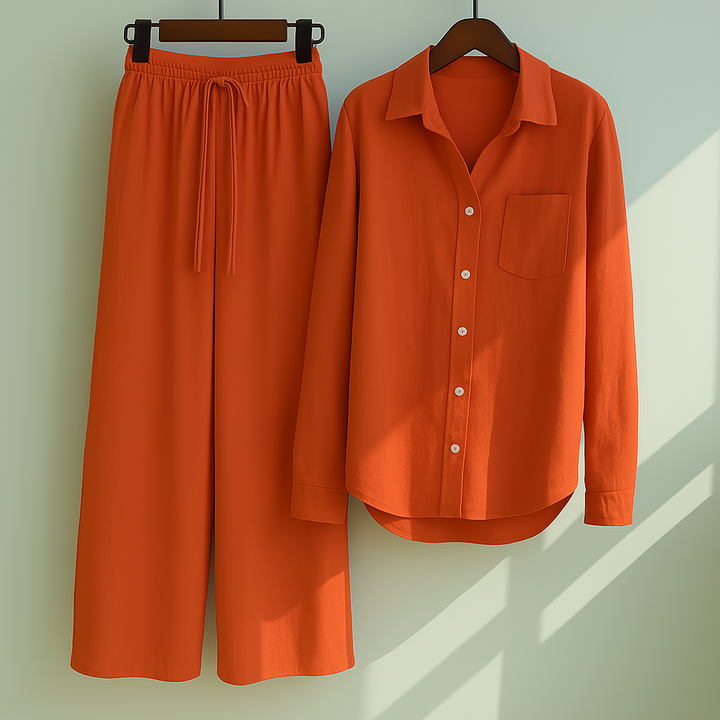 Halina | Gemütliches Entspannungs-Shirt & Hosen-Set