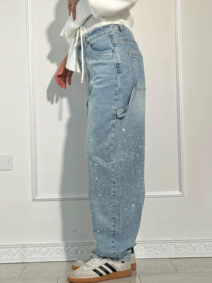 Nele | Hoch geschnittene Hose mit weitem Bein und Knopftaschen