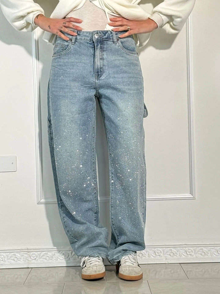 Nele | Hoch geschnittene Hose mit weitem Bein und Knopftaschen